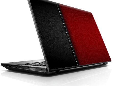 Black And Red Leather Pattern Universal 13 to 16 inch wide laptop Skin Cheap