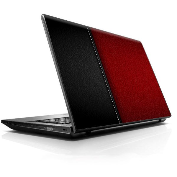 Black And Red Leather Pattern Universal 13 to 16 inch wide laptop Skin Cheap