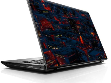 City Glow At Night Skyline View Universal 13 to 16 inch wide laptop Skin For Discount