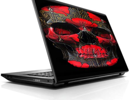 Dark Flowers Skull Art Universal 13 to 16 inch wide laptop Skin on Sale